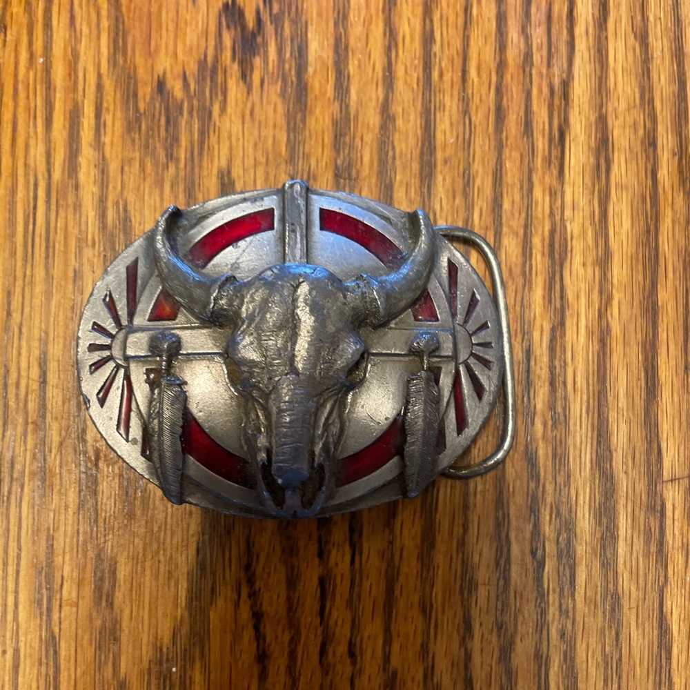 Vtg Siskiyou Cow Scull Western Cowboy Belt Buckle, Unisex